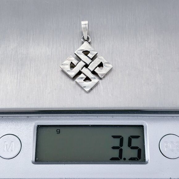 Vintage Sterling Silver 925 Celtic Knot Pendant - Picture 6 of 6